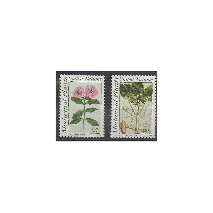 Stamps - United Nations (UN - New York) - 1990 - Nb 572/573 - Flora
