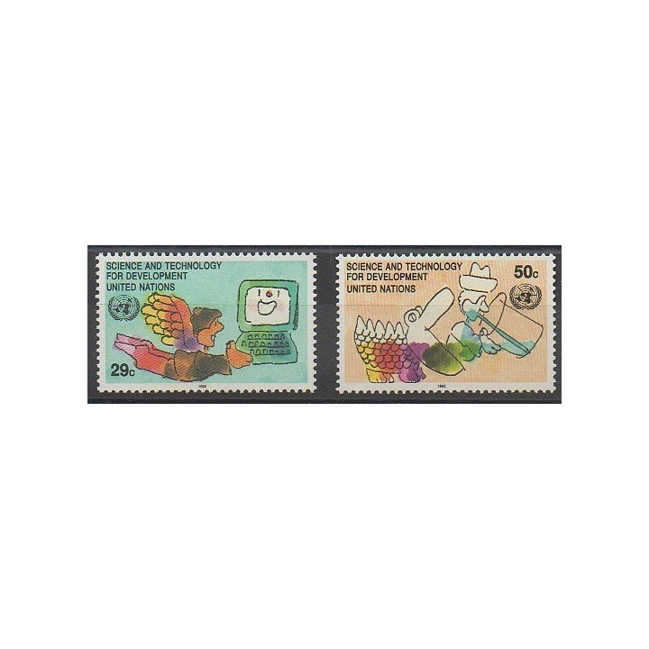 Timbres - Nations Unies (ONU - New-York) - 1992 - No 615/616 - Sciences et Techniques
