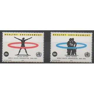 Timbres - Nations Unies (ONU - New-York) - 1993 - No 632/633 - Santé ou Croix-Rouge