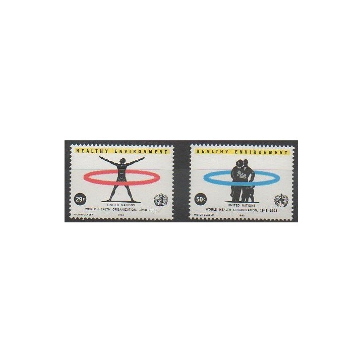 Timbres - Nations Unies (ONU - New-York) - 1993 - No 632/633 - Santé ou Croix-Rouge