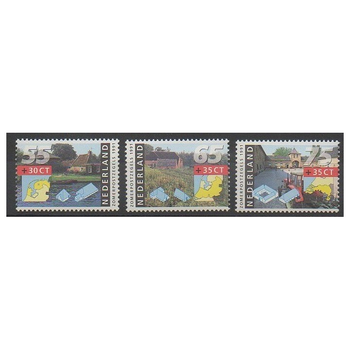 Timbres - Pays-Bas - 1991 - No 1373/1375 - Monuments