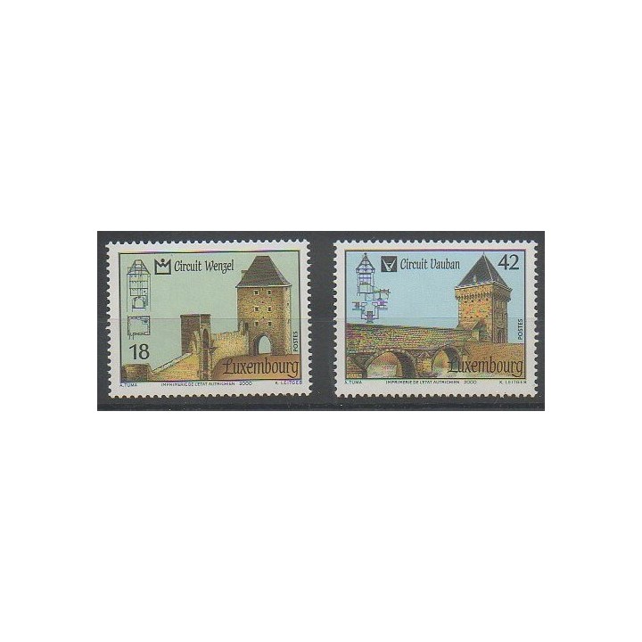 Timbres - Luxembourg - 2000 - No 1462/1463 - Monuments