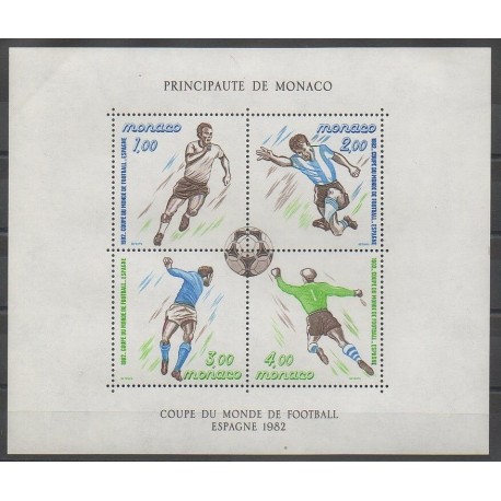 Monaco - Blocs et feuillets - 1982 - No BF21 - Coupe du monde de football
