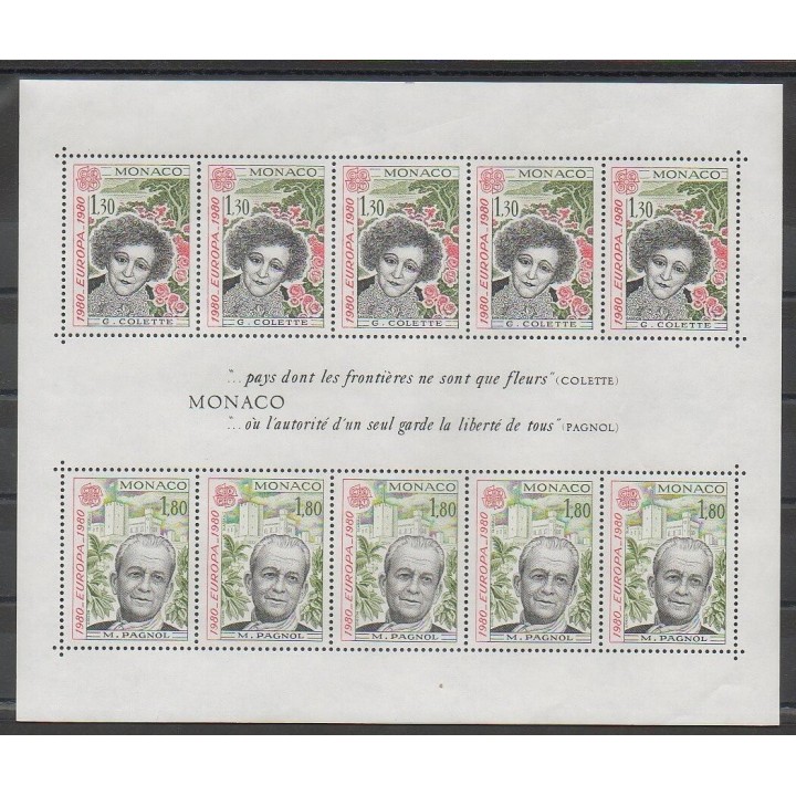 Timbres - Monaco - Blocs et feuillets - 1980 - No BF18 - Littérature