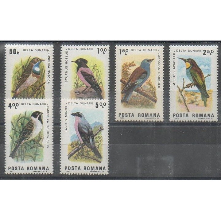 Stamps - Romania - 1983 - Nb 3450/3455 - Birds