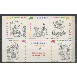 Timbres - Suisse - 1999 - No 1603/1607 - Dessins Animés - BD