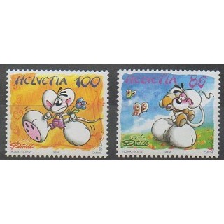 Stamps - Swiss - 2004 - Nb 1802/1803 - Cartoons - Comics