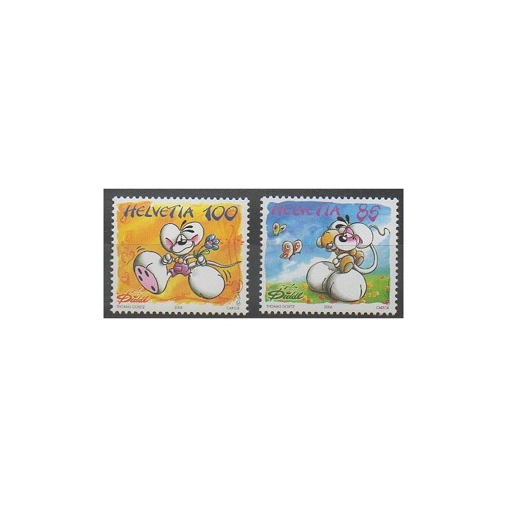 Timbres - Suisse - 2004 - No 1802/1803 - Dessins Animés - BD