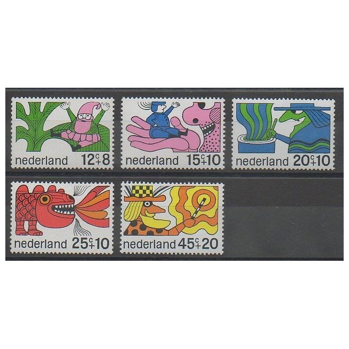 Timbres - Pays-Bas - 1968 - No 877/881 - Dessins Animés - BD