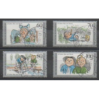 Timbres - Allemagne occidentale (RFA) - 1990 - No 1287/1290 - Dessins Animés - BD - Oblitéré
