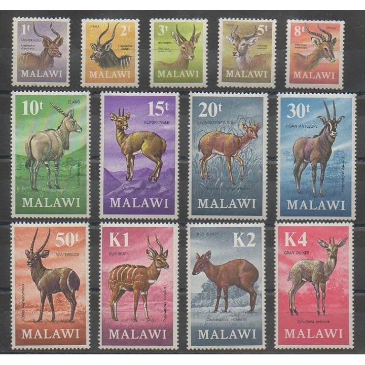 Stamps - Malawi - 1971 - Nb 147/159 - Mamals