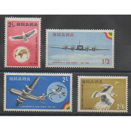 Ghana - 1958 - Nb PA1/PA4 - Planes - Birds
