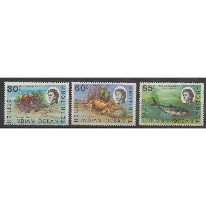 Stamps - British Indian Ocean Territory - 1970 - Nb 36/38 - Sea animals