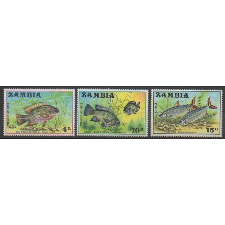 Zambia - 1971 - Nb 74/76 - Sea animals