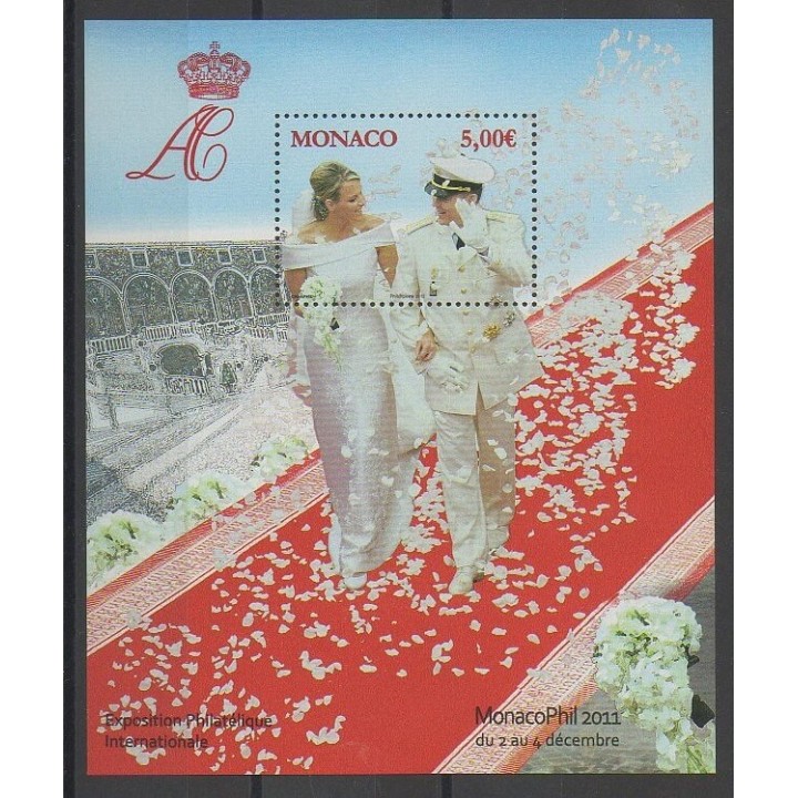 Timbres - Monaco - Blocs et feuillets - 2011 - No BF101 - Royauté - Principauté
