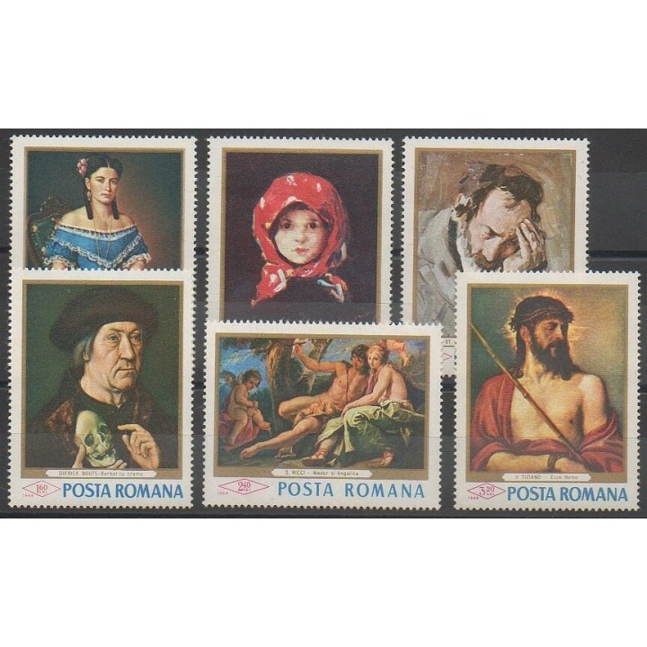 Stamps - Romania - 1968 - Nb 2371/2376 - Paintings