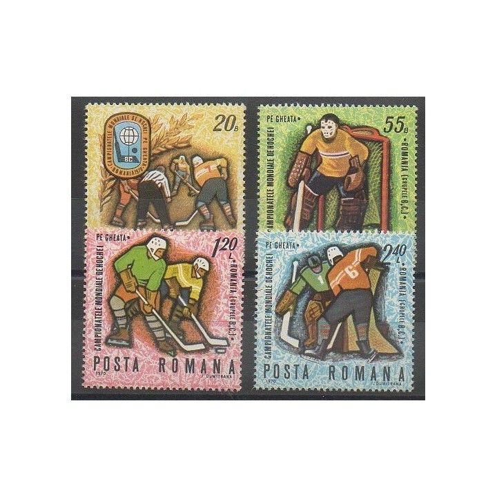 Timbres - Roumanie - 1970 - No 2513/2516 - Sports divers