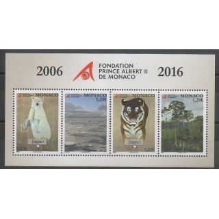 Timbres - Monaco - Blocs et feuillets - 2016 - No F3047 - Espèces menacées - WWF - Environnement