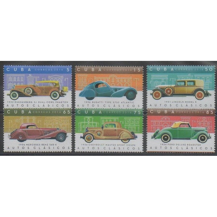 Stamps - Cuba - 2016 - Nb 5456G/5456M - Cars