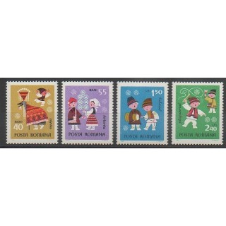 Stamps - Romania - 1969 - Nb 2503/2506 - Literature - Childhood