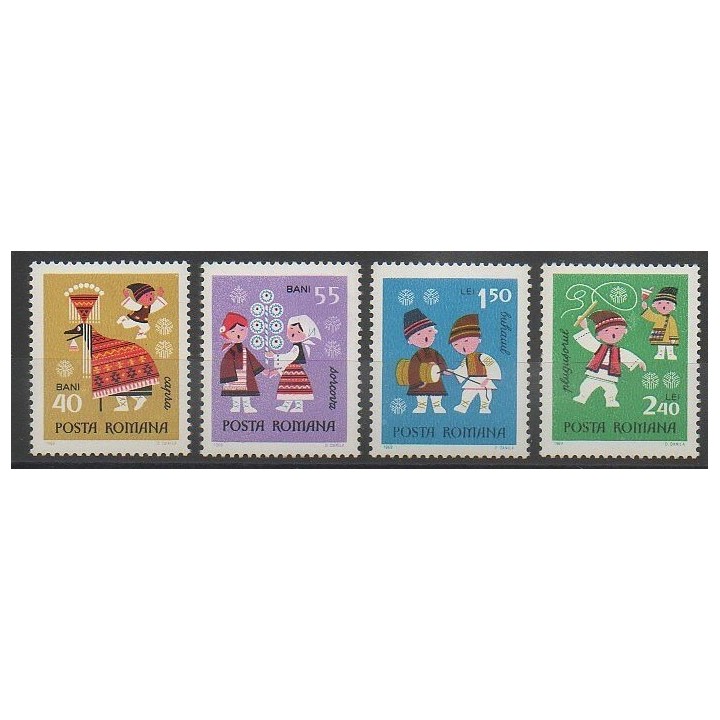 Stamps - Romania - 1969 - Nb 2503/2506 - Literature - Childhood