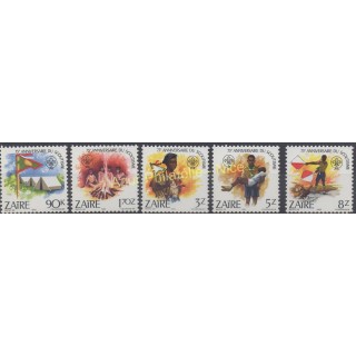 Timbres - Thème scouts - Zaïre - 1982 - No 1105/1109