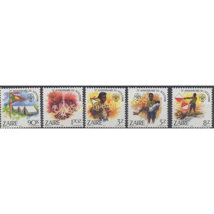 Stamps - Theme scouts - Zaire - 1982 - Nb 1105/1109