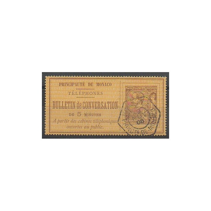 Timbres - Monaco - Timbres-téléphone - 1886 - No 1 - Oblitéré