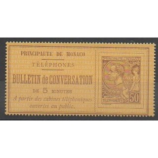 Stamps - Monaco - Phone Postage - 1886 - Nb 1 - Mint hinged