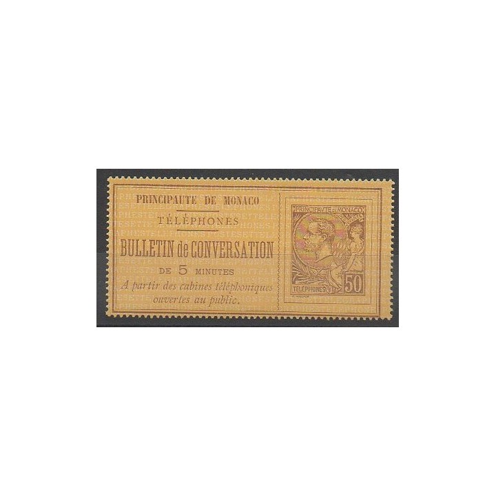 Timbres - Monaco - Timbres-téléphone - 1886 - No 1 - Neuf avec charnière