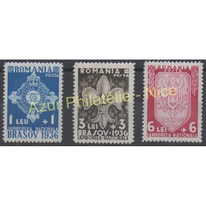 Timbres - Thème scouts - Roumanie - 1936 - No 505/507