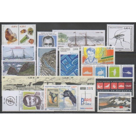 French Southern and Antarctic Territories - Complete year - 2016 - Nb 761/794