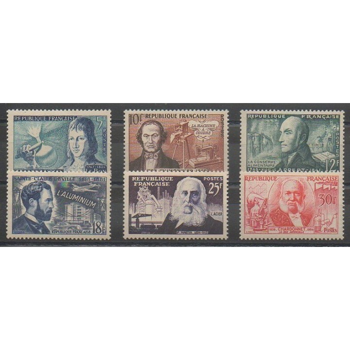 Timbres - France - Poste - 1955 - No 1012/1017 - Sciences et Techniques