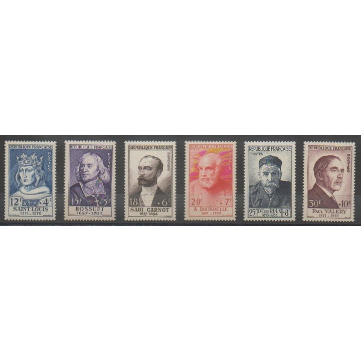 Stamps - France - Poste - 1954 - Nb 989/994 - Celebrities