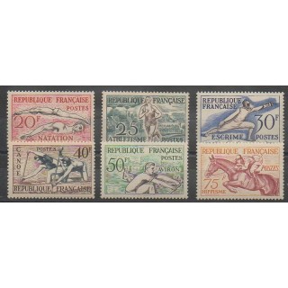 Stamps - France - Poste - 1953 - Nb 960/965 - Summer Olympics