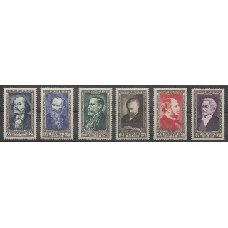 Timbres - France - Poste - 1952 - No 930/935 - Célébrités