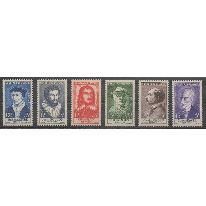 Timbres - France - Poste - 1956 - No 1066/1071 - Célébrités