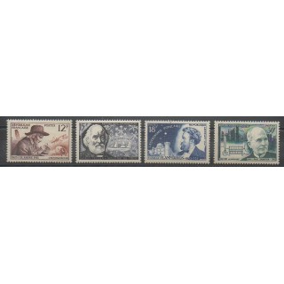 Stamps - France - Poste - 1956 - Nb 1055/1058 - Science - Celebrities