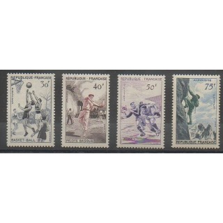 Timbres - France - Poste - 1956 - No 1072/1075 - Sports divers
