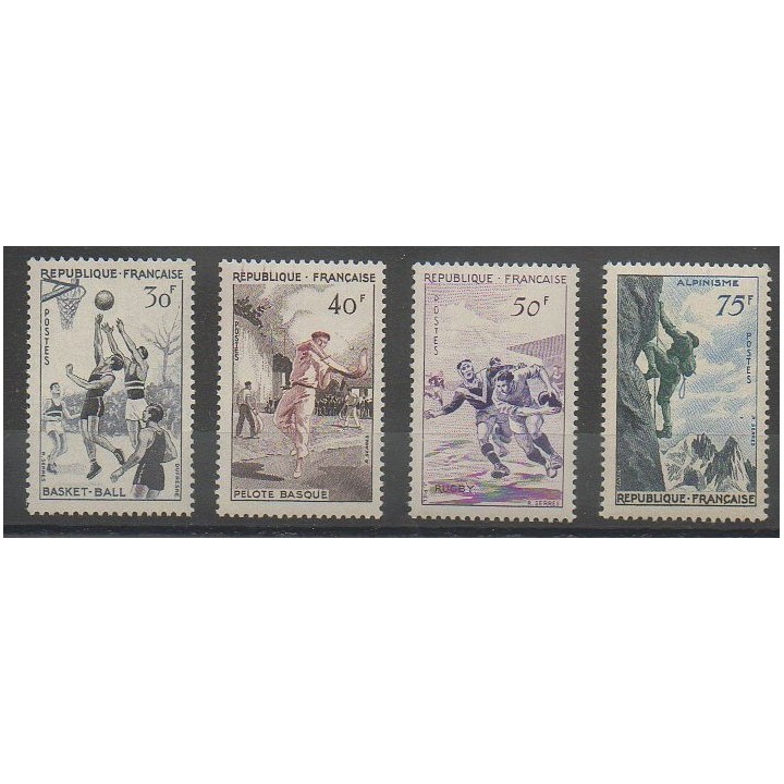 Timbres - France - Poste - 1956 - No 1072/1075 - Sports divers