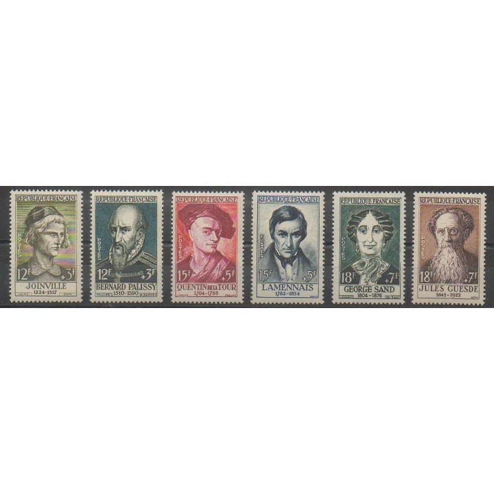 Timbres - France - Poste - 1957 - No 1108/1113 - Célébrités