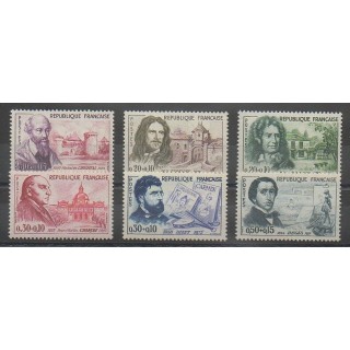 Timbres - France - Poste - 1960 - No 1257/1262 - Célébrités