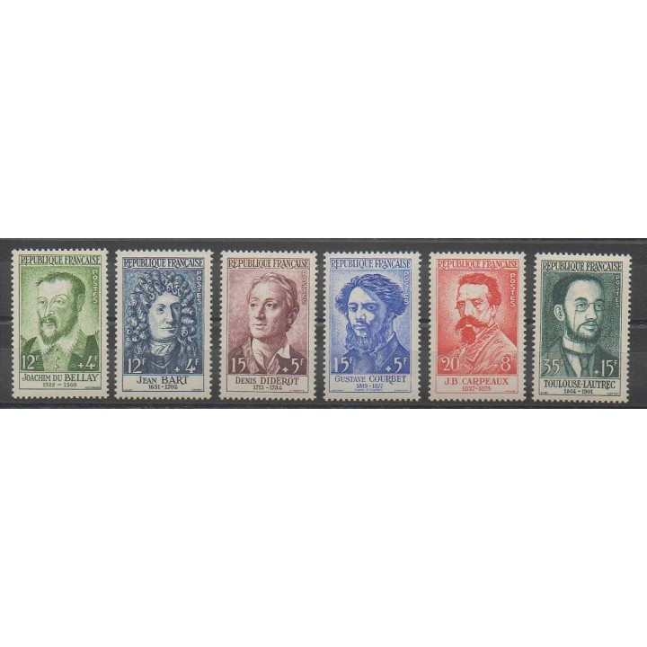 Timbres - France - Poste - 1958 - No 1166/1171 - Célébrités