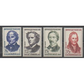 Stamps - France - Poste - 1958 - Nb 1146/1149 - Celebrities - Science