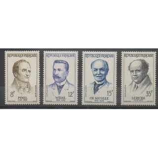 Stamps - France - Poste - 1958 - Nb 1142/1145 - Celebrities - Health
