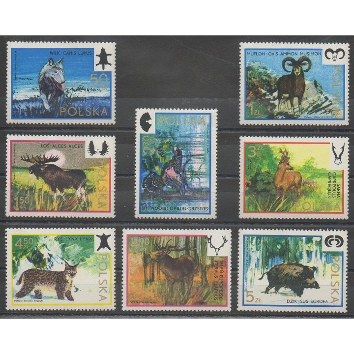 Stamps - Poland - 1973 - Nb 2091/2098 - Mamals