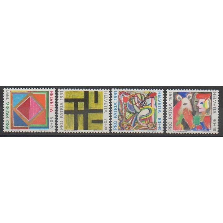 Timbres - Suisse - 1991 - No 1374/1377 - Peinture