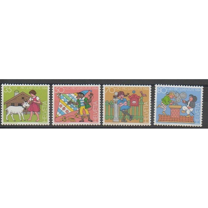 Stamps - Swiss - 1984 - Nb 1213/1216 - Childhood