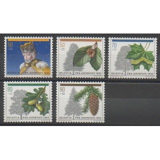 Timbres - Suisse - 1992 - No 1411/1415 - Fruits