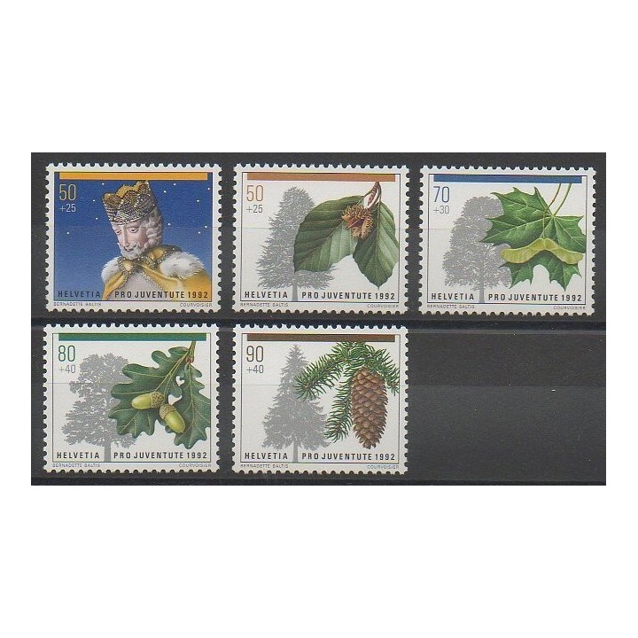 Stamps - Swiss - 1992 - Nb 1411/1415 - Fruits